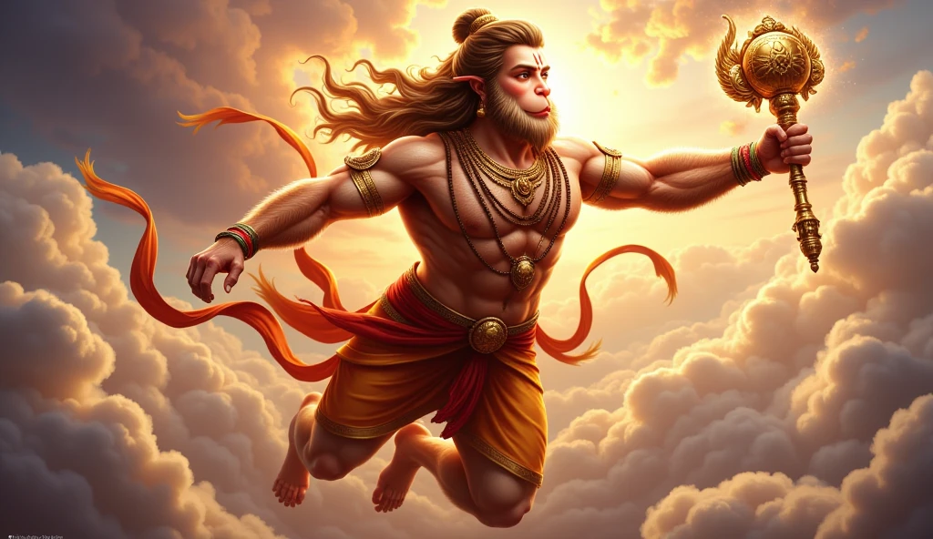Lord Hanuman ji flying