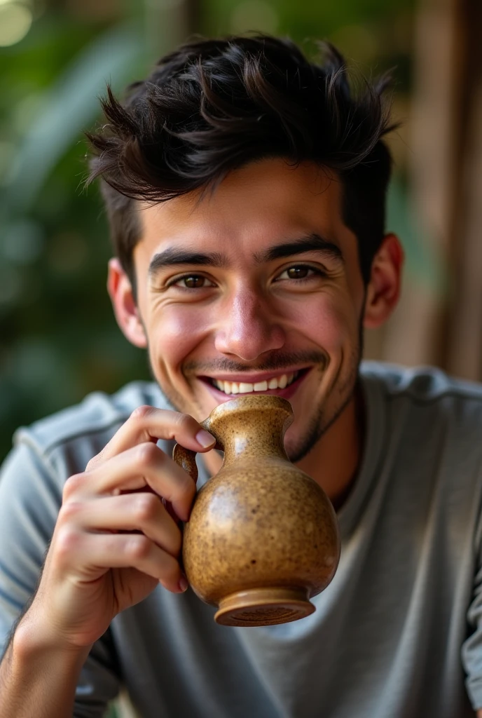 young, Beautiful, handsome, white, skinny, soft skin, beautiful face, shirtless, big penis in an old pottery making a vase with his brother linda cola con una abuela asu lado