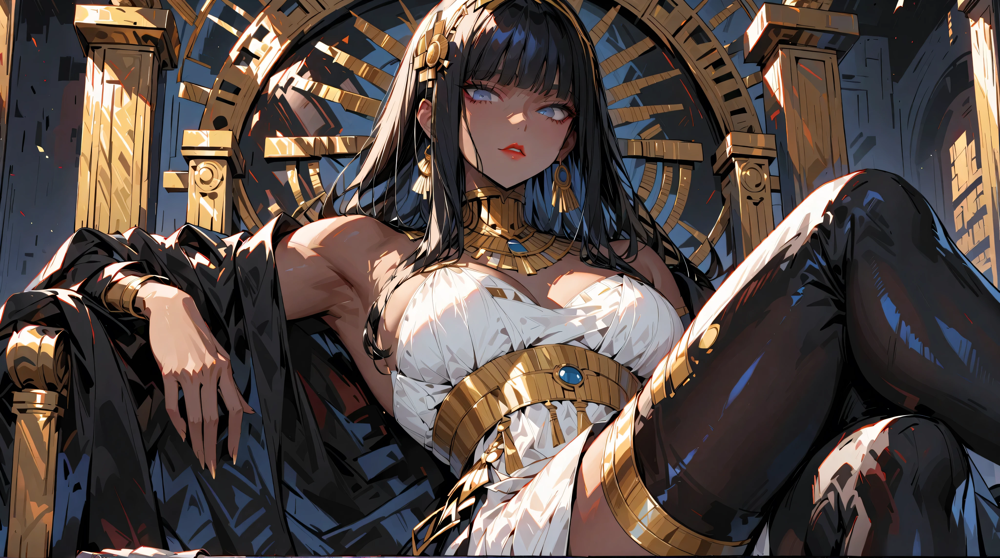 death character girl skul by Marvel, full body, black wedding dress, black cape over face, long black hair, sitting inviting you to participate, ancient mystical ruins, late, intricate, elegant, highly detailed, digital painting, sharp, focus, by artgerm and greg rutkowski, alphonse mucha, cgsociety, 8k