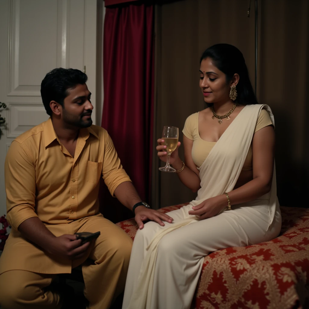 Indian girl and boy doing romantic 