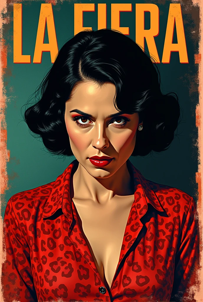 ink poster for cinematic thriller, (4k, 8k, highres, obra-prima:1.1), mulher Assasin atraente de 40 anos, non-muscular fit body, rosto bonito, Beautiful detailed hands, olhos castanhos claros, long eyelashes, vestido risque, foto realista, aura de suspense, Lighting, volumes vazios, estilo de arte moderna,