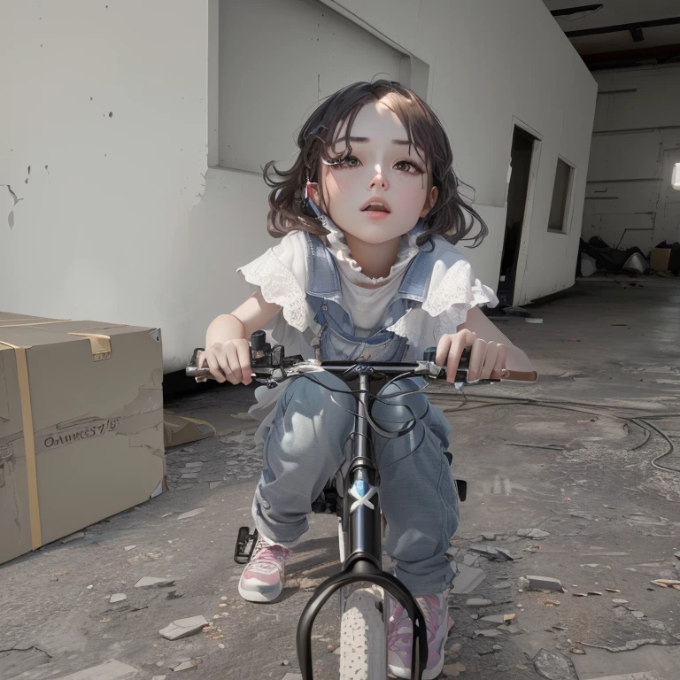 Yankee High School Student。Riding a 's tricycle。sunglasses