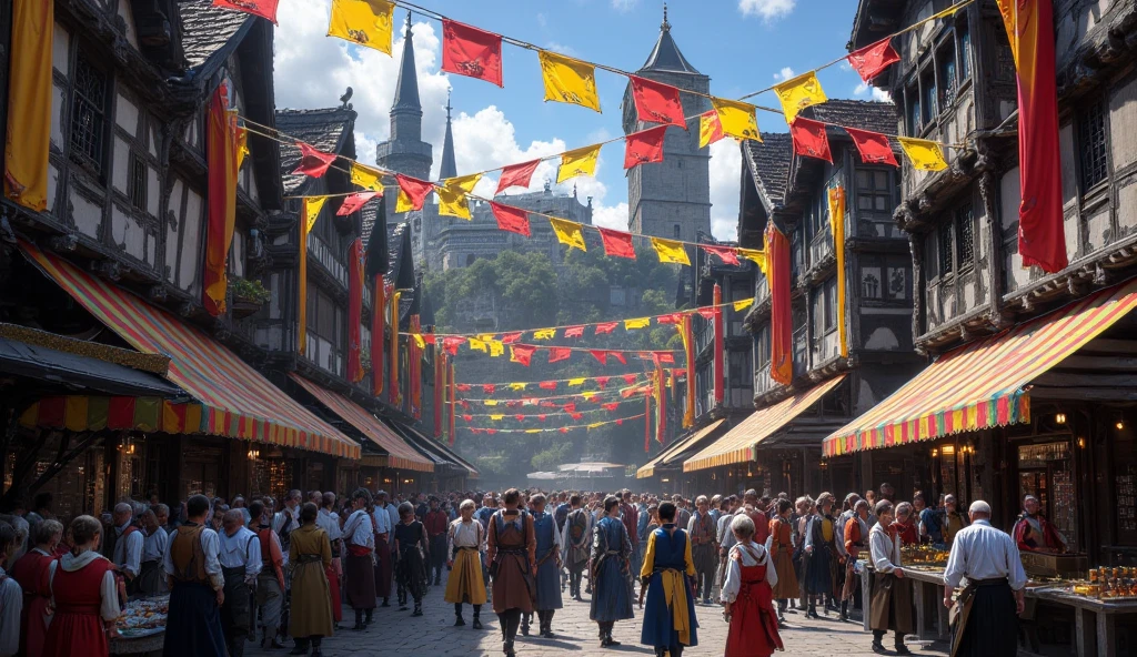 Year: 2018
Country: Sweden
Description: In the picturesque town of Visby, families gather for the annual Medieval Week. Children dressed in knight costumes play with wooden swords, while their parents engage in a lively jousting tournament, complete with colorful banners and heraldry.
