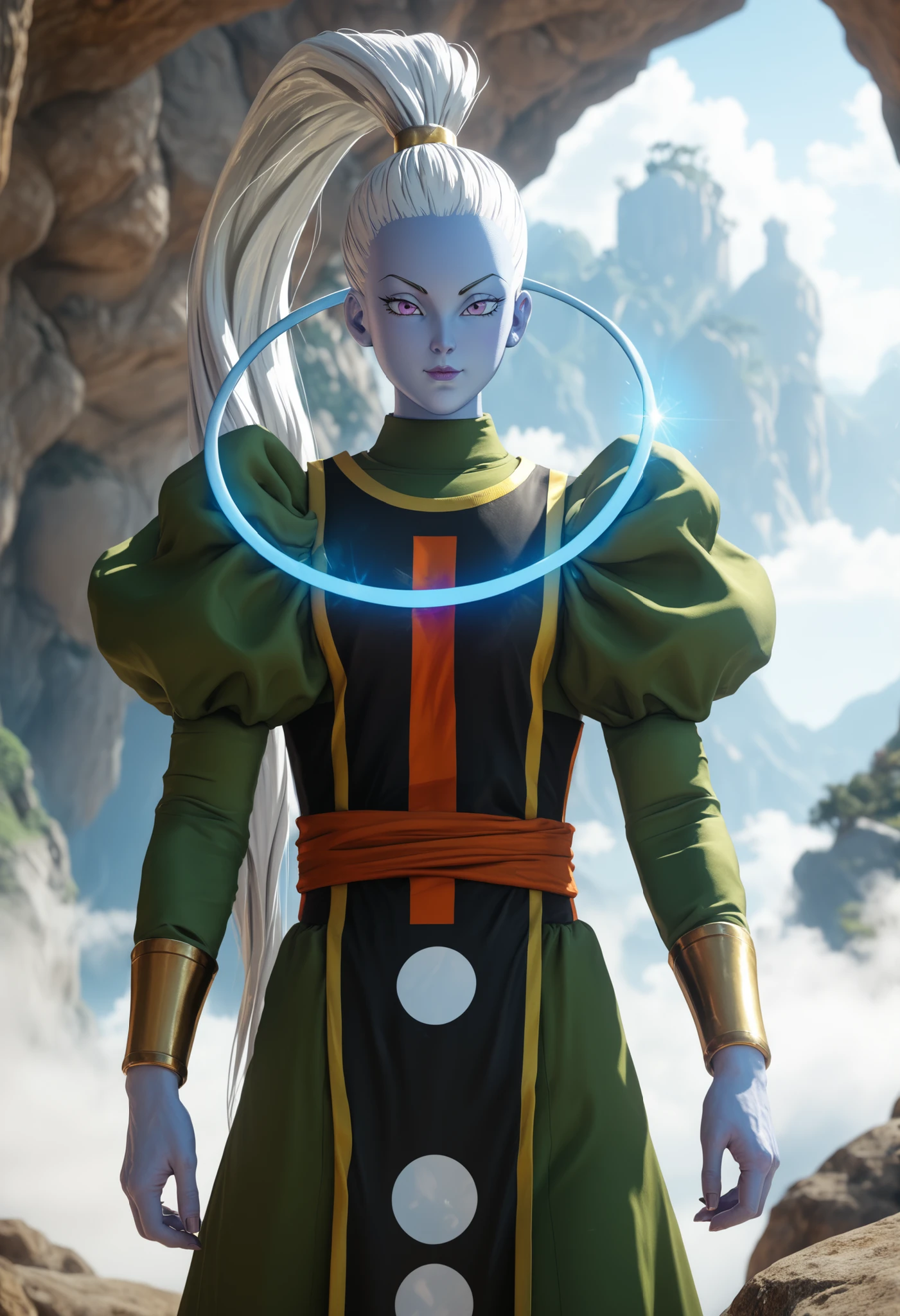 vados, A blue-skinned little angel, 36 anos, strong and muscular body, sexy, gostosa, atraente, doing in a stunning scene, 4k, ultra detailed , photorealistic, cinematic lighting, vibrant colors, volumetric fog, dramatic shadows, intricate details, delicate features, piercing gaze, muscular physique, graceful pose, ethereal wings, glowing aura, fantasy landscape, floating islands, glowing crystals, alien flora, epic scale
