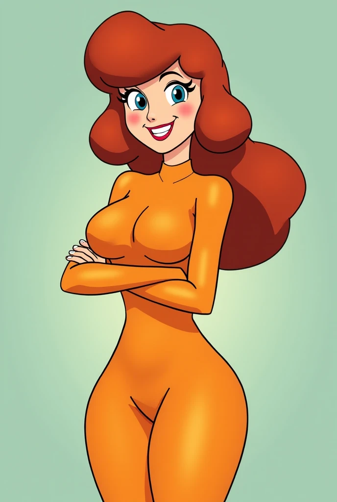 Jasmine Fenton,(lewd masterpiece, best quality), 1 fair-skinned ginger-haired naked and busty , ginger, sexy natural beauty, beautiful face, straight hair with a simple headband, excessively-decadent naked body, indulgent supple naked breasts, depravity,. slutty naked body, eye symmetry, high defintion and clarity, UHD, clean lines, clean coloration, in the style of the show: Danny_Phantom, consistency, thick lines, well-outlined, well-drawn lines, eyes with regular pupils and eye highlights, cute face, cutie, even eyes, serenely-beautiful eyes,