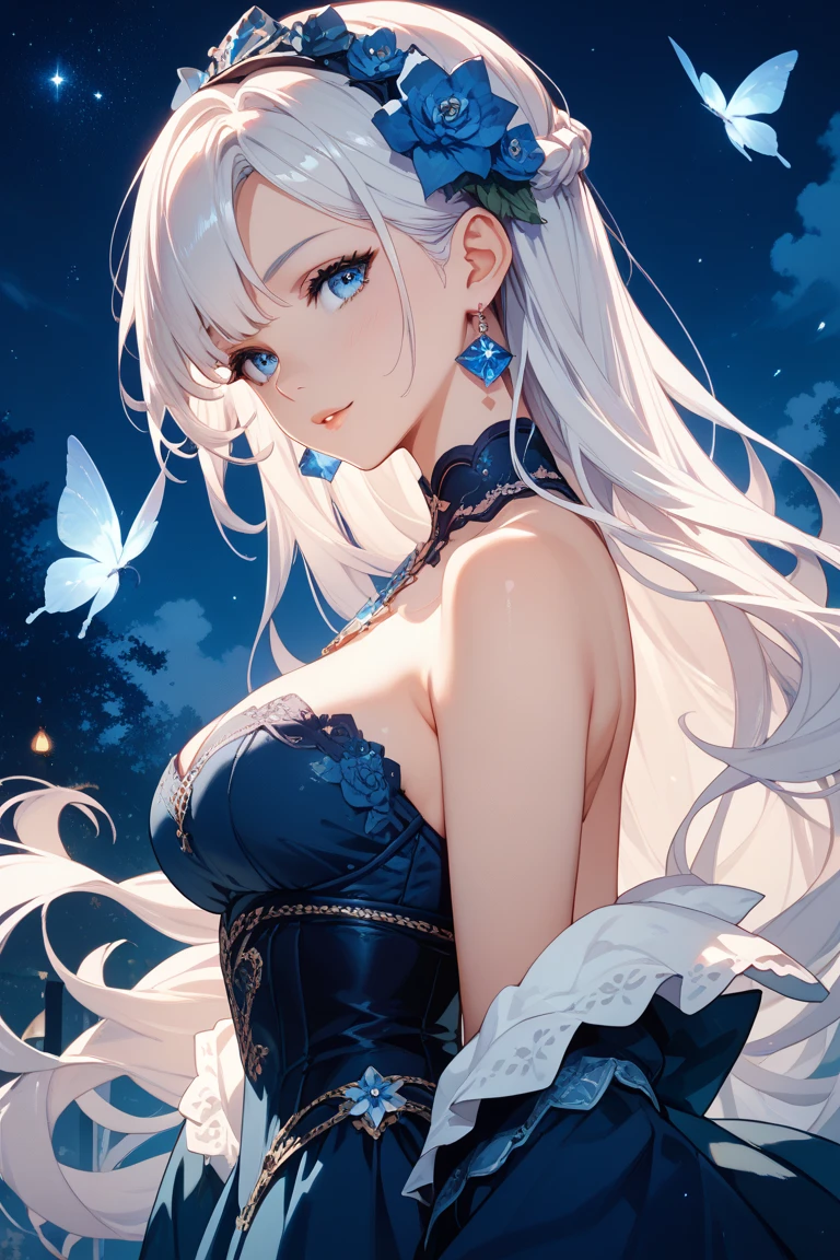 Beautiful white and shining skin、Blonde hair changes color depending on how the light hits it.、Long bangs obstruct the view、Highlights of cheek luster、Sexy, very beautiful, adorable, cute, gorgeous face、The most beautiful face in the world、Super long and gorgeous blonde hair、Smooth straight hair、big, light blue eyes shimmering、Beautiful Bangs、Beautiful and cute 16 year old girl、small breasts, cleavage, Off-the-shoulder clothing、background:GB, ruins