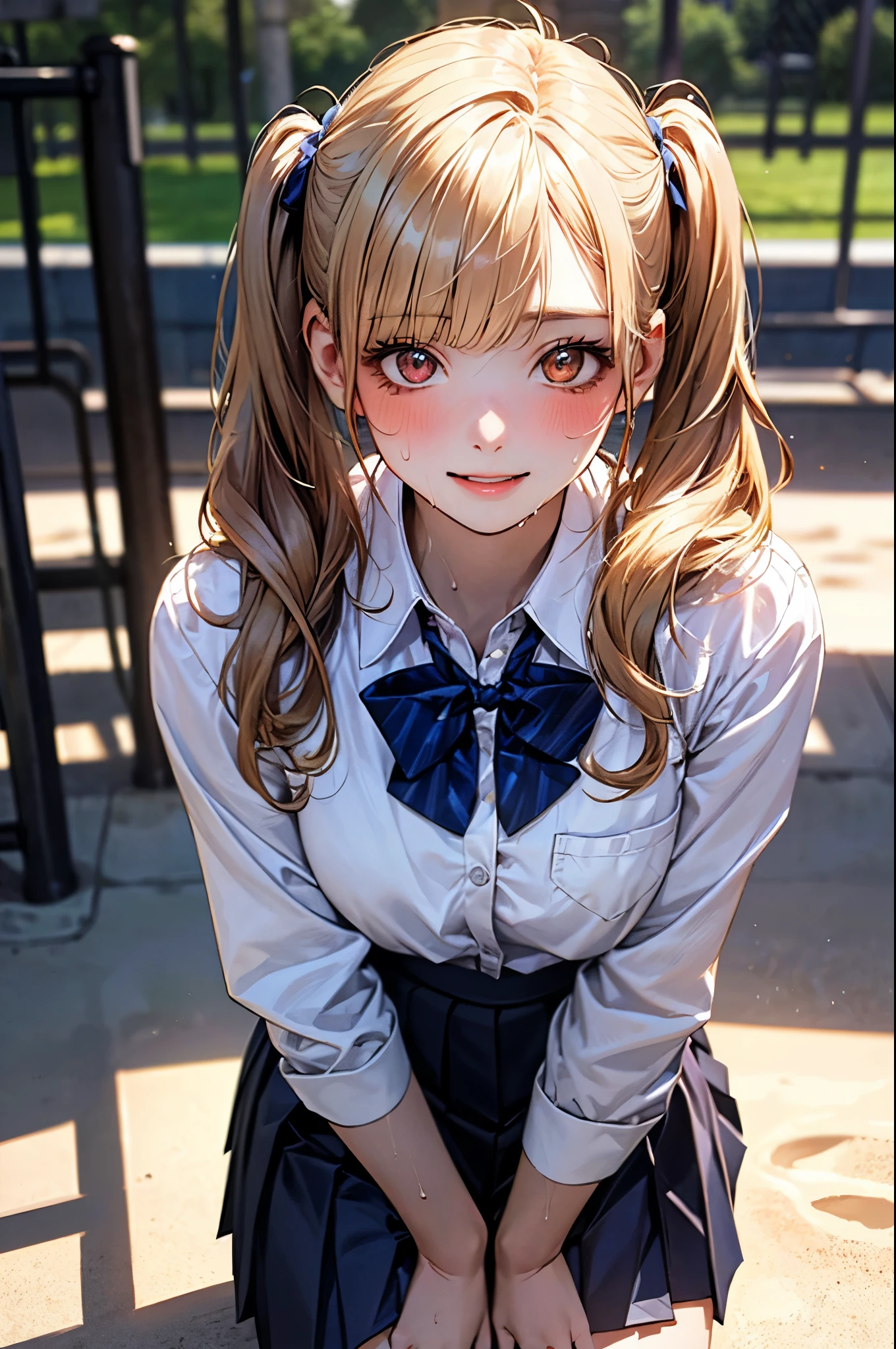 (masterpiece,ultra-detailed,best quality,8K,CG,realistic,illustration:1.2),(perfect-composition,detailed beautiful face,Clean skin,photographical skin,shiny skin,shiny hair, photographical hair,ultra detailed eyes,shaved,kawaii,uncensored:1.0),<lora:add_detail:1.8>, (petite girl:1.5), <lora:yuzuhaho:0.6> yuzuhaho,yellow hair,twin tail,long hair,hairclip, hair ornament, school uniform, sweater vest, bowtie, shirt, plaid skirt