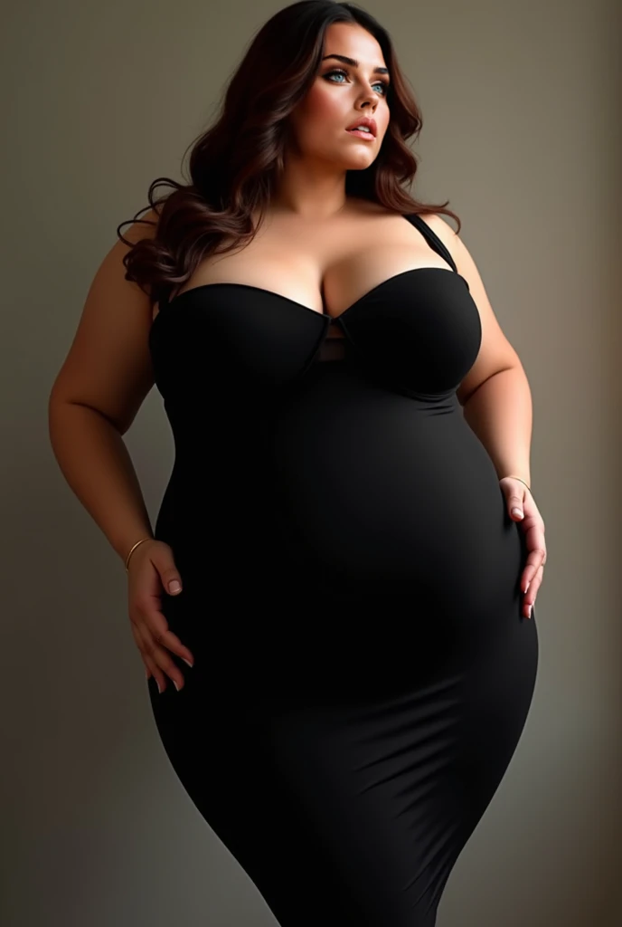 Une bimbo en nuisette noire