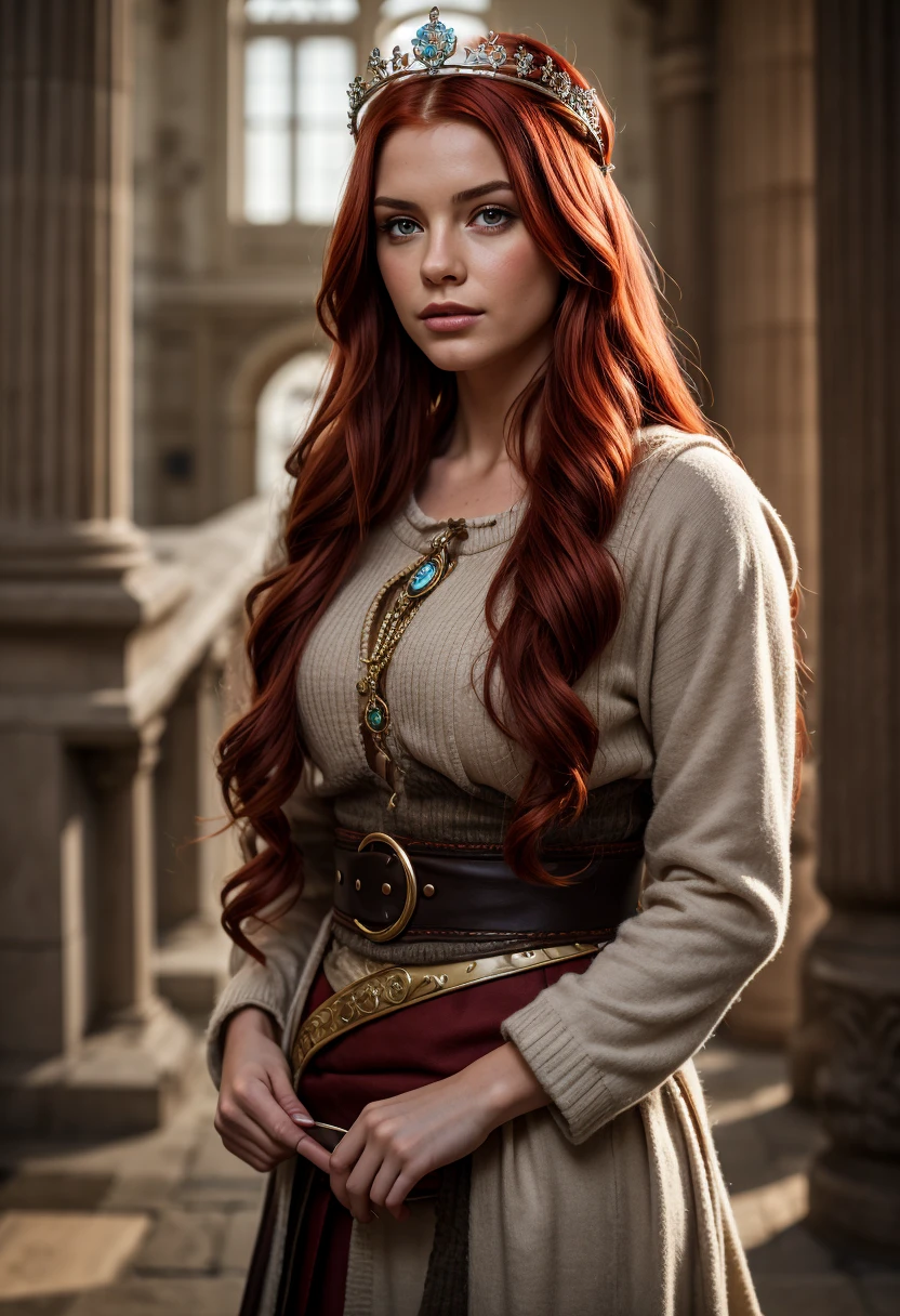 a viking princess, with red hair

