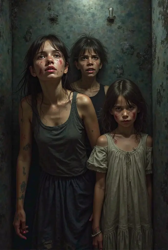 Scary surrealism of two girls 