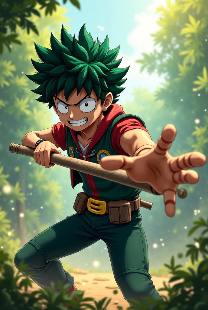 Izuku Midoriya brutally beating a villain