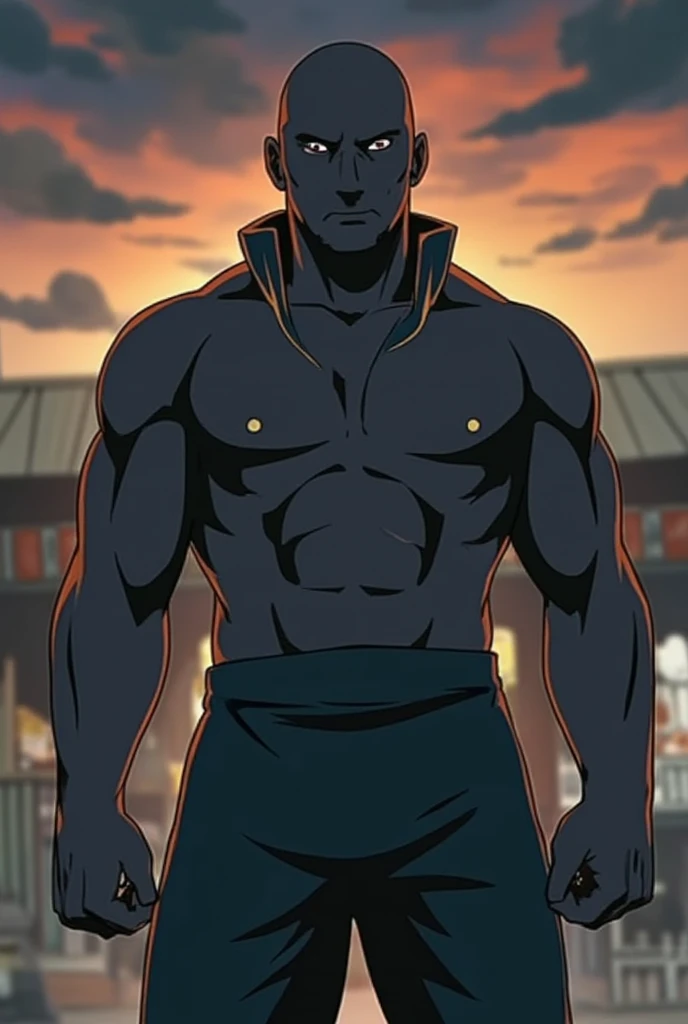 Muscular man in his mid 30s, having a messy wavy black medium hair, white skin, bearded, mustache