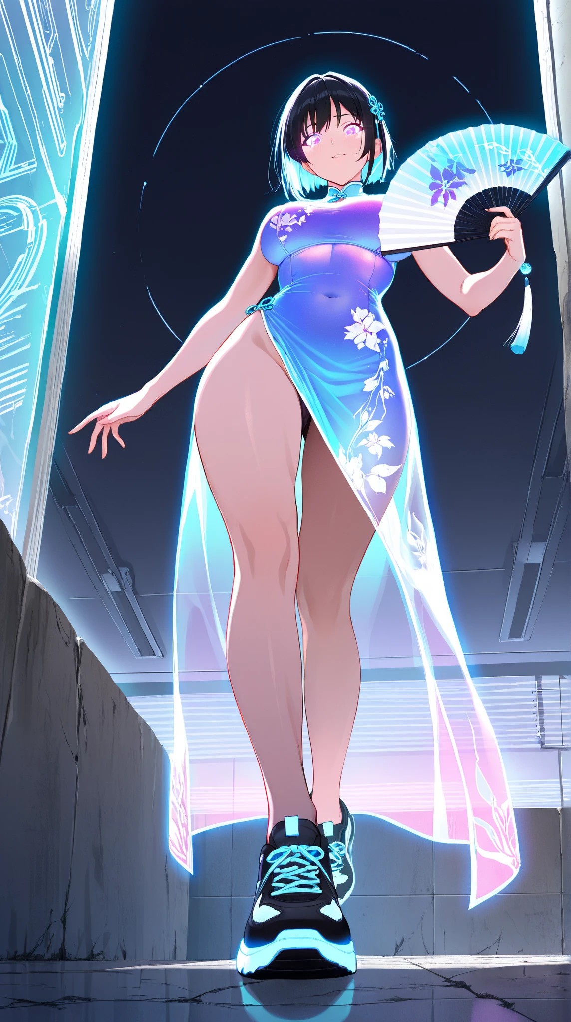 ((((ultra illustrated style:1.0)))),best quality,best animated,masterpiece,ray tracing, global illumination,1girl, solo,outdoors,standing, full body, see-through,white lace,athletic leotard