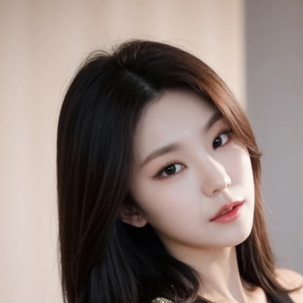 ((Realistic lighting、top-quality、8K、​masterpiece:1.3))、Clear focus:1.2、1girl in、flawless beauty:1.4、、Neat and clean clothing、One-piece clothes、Superfine Face、Narrow-eyed、二重まぶた、lighting like a movie、photos realistic、28 year old、Face like a K-pop idol、white backgrounid、Gray background、Mature Woman、Classy makeup、Angle of pull、length hair、Longhaire、Long hair、Straight hair、Korea person、Rolled hair