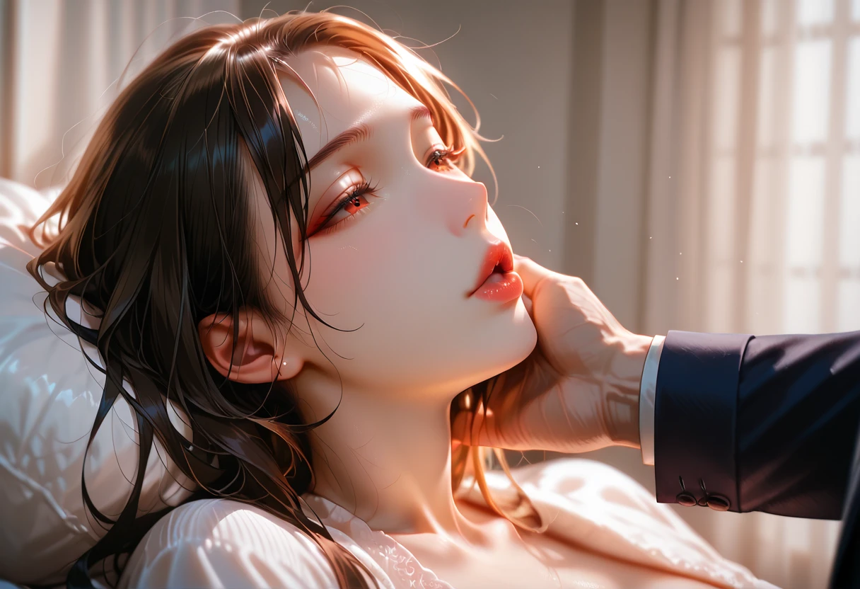 beautiful,masterpiece,best quality,extremely detailed face,perfect lighting,1girl,solo,<lora:[å¨ä½]-[ä¾§è§å£äº¤]SideFellatio[NSFW]:1>,sidefellatio,1boy,penis,fellatio,from side,