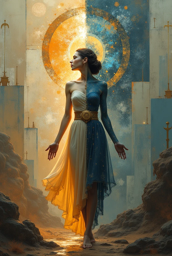 digital art is a picture showing the transition from modern art to ancient art