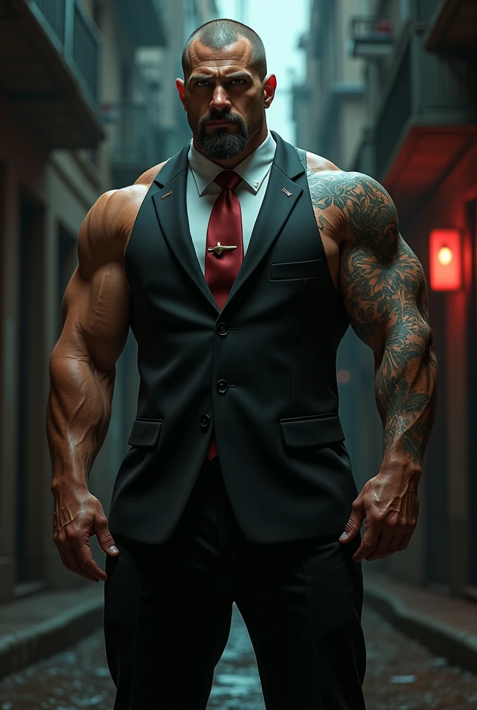 Yanukovych, Yanukudza, Yakuza, muscles, irezumi tattoo, dragon tattoo, white pants, crime scene, blood, dead people on background, Yakuza Yanukuka, money, blood money, standing, menacing, Yanukovych killed people with bare hands, blood on knuckles