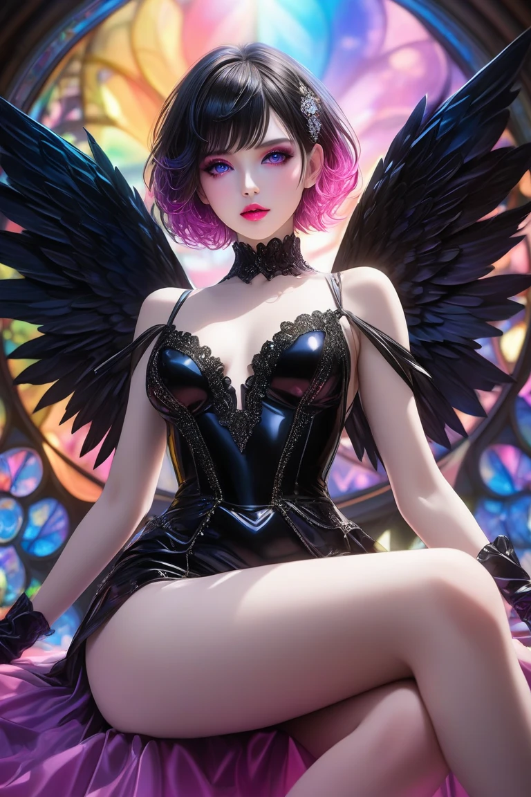 masterpiece , best quality , 8k resolution , sexy, seductive, flirty, Neverwinter nights, exquisite lighting , highly dramatic picture, cinematic lens effect, busty bitches, perfect face, perfect hands, perfect anatomy, Ecchi Pokemon girl in swordgirl costume doing a sexy photoshoot, colourful clothes, located in cold dreary mountain outdoor venue, crying mascara lines, looking at viewer nervously + frown,