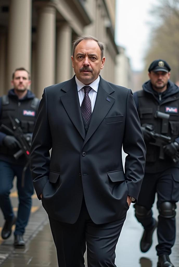 photo of <lora:Mr_Bean:0.8> mr_bean, (smile:1.3), mrbean, police uniform, male focus, <lora:Tacticool:0.1> wearing tacticool vest, london, big ben, (teeth, mouth open:1.4)