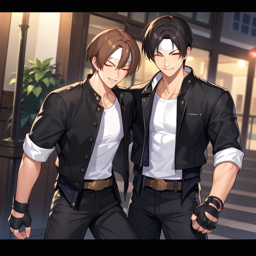 Male, Handsome, Muscles, Wet, Tongue Out,Goatee, Wolf Ears, Black Hair, Brown Eyes.
