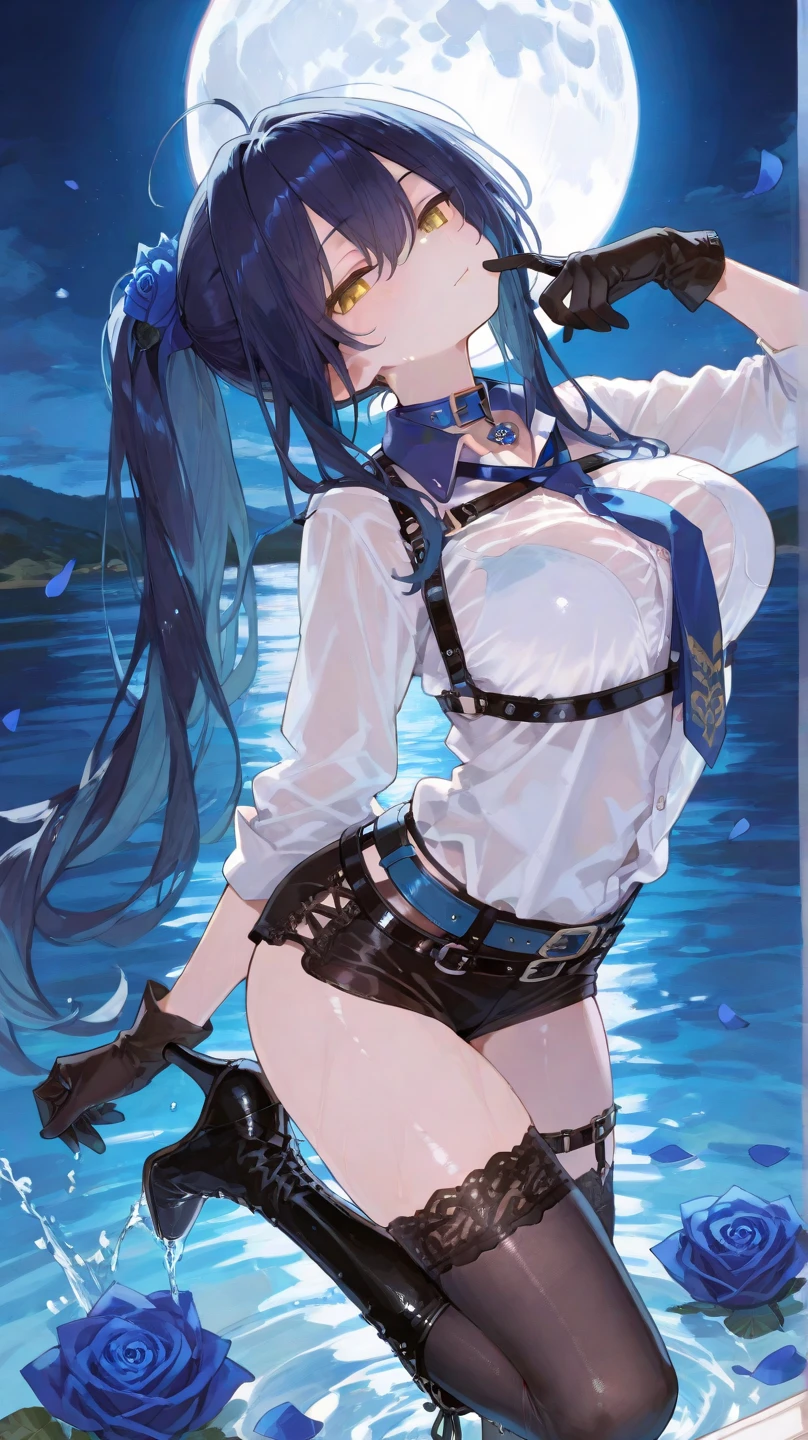 (NSTDA.:1.2), (10, beste-Qualit, master-piece: 1.4), ultra-high resolution, (lifelike, photorealistic portrait: 1.48), 20 age, Cute Girl, (See through the microcolor bikini beetle:1.48), Famous Japanese actors, (hair over one eye:1.3), Blue Eyes, Head tilt, cowboy shot, from the side, looking at the audience, expressionless, Beautiful lake, Zeiss 150mm F/ 2.8 Hasselblad, Whole body, foot, Ultra-Wide Angle