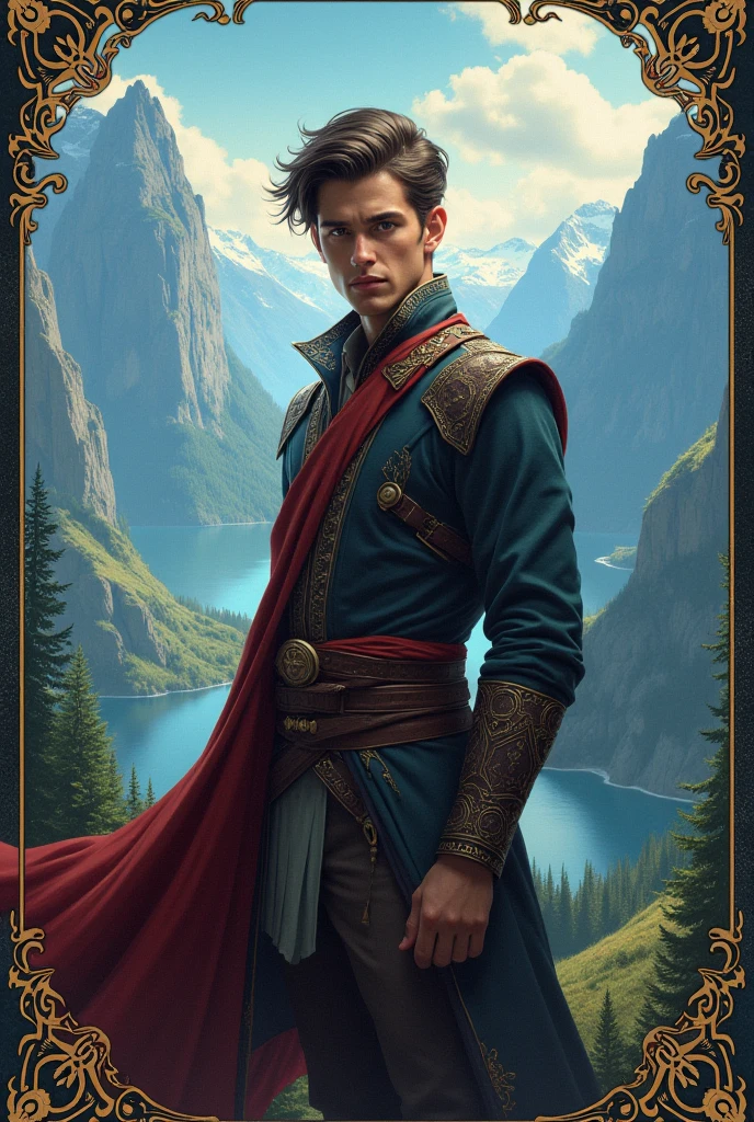  A poster for a novel called The Kingdom of Yakutia - The Kingdom of Elistra and an addition of magic to the poster where the hero of the novel is a handsome young man