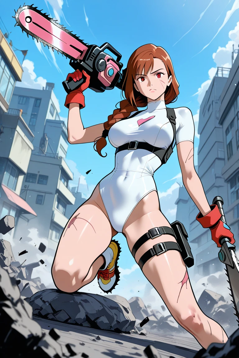 Boutique,best quality,Gold Jewelry,(slip out feet),Fairy Skin,(Honesty :1.2),permanent,Very detailed,Practical,high quality,light,Ray Tracing,Ultra HD,Upper Body, Girl in shorts and jacket stands next to giant, Gu Weiss style artwork, Cyberpunk mech, Trends on CGiStations, Gu Weiss, Lu Dongjun, Digital Cyberpunk Anime Art, Ross Tran 8k, Gu Weiss on ArtStation Pixiv, Mecha Cyber Armored Girl