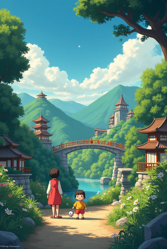 Adjust this image to the traditional Japanese animation style, similar to that used in Studio Ghibli movies