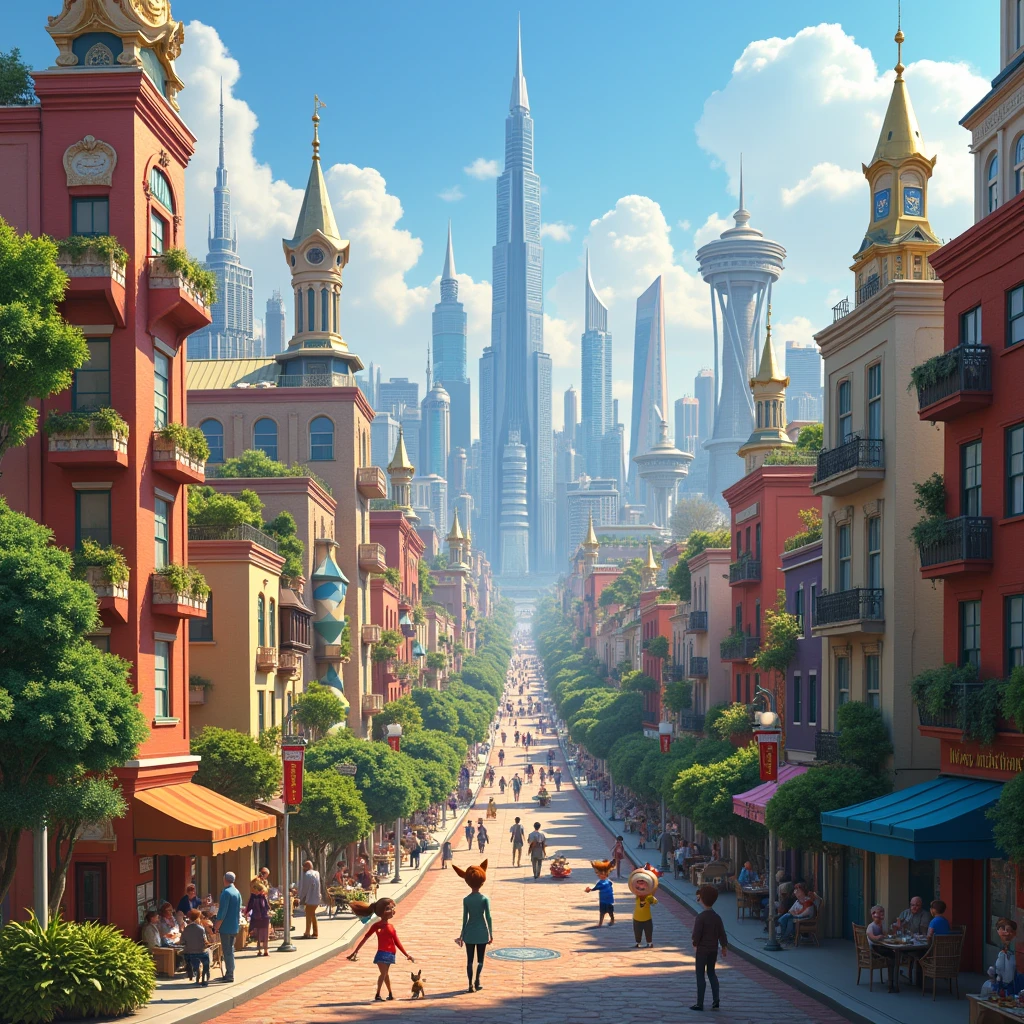 Create the Zootopia scenario as a landscape 