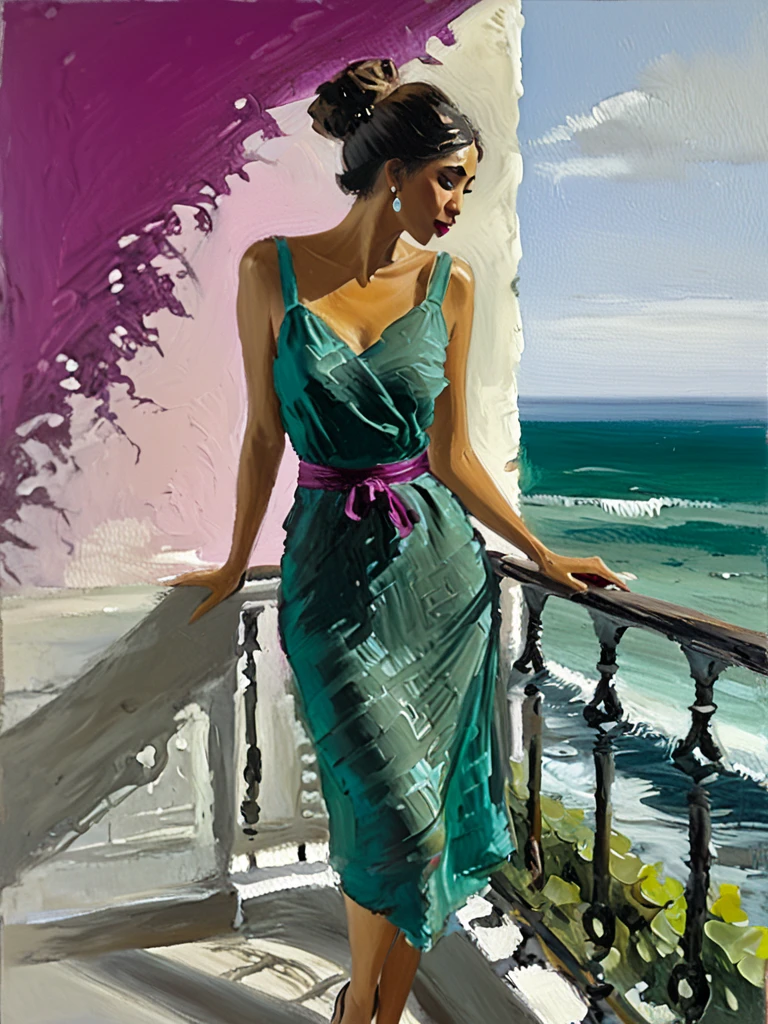 Painting of a woman, Walking down the street in a blue dress.., fully dressed. picture of sexuality, gorgeous woman, Magnificent picture, the picture is beautiful, oil painting style, beautiful picture, Beautiful art, Amazing woman, gorgeous lady, magnificent art, A stunning picture, Beautiful artwork, Immediately after the rain, oil art, Realistic oil paint, sensual painting, beautiful picture маслом