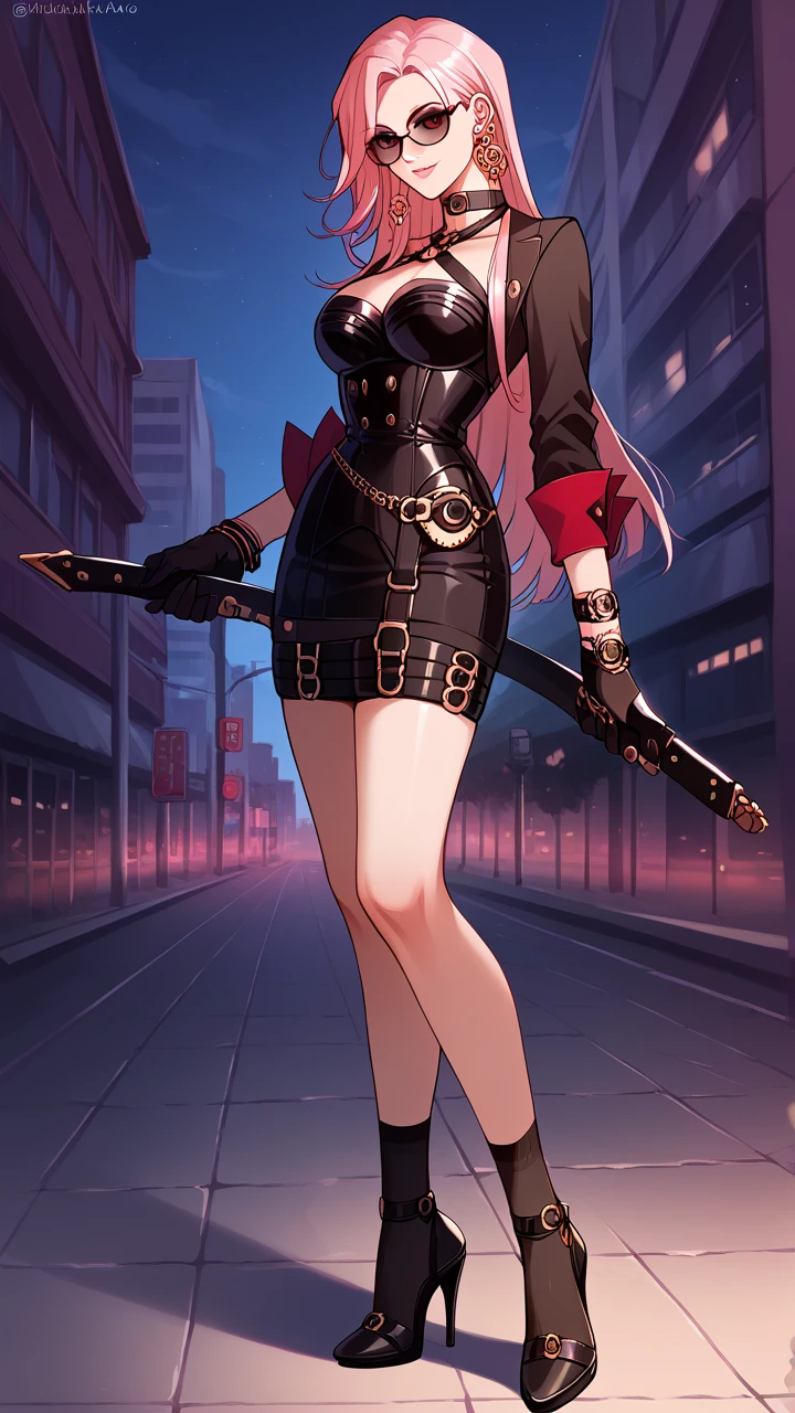 １８age、Woman with Japan sword、suit、Twosome、Burning city、ponytail、Rin々nice face