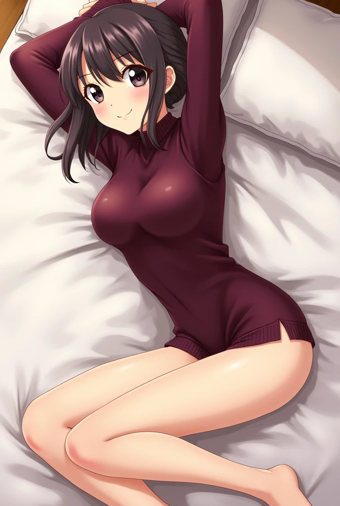 1girl,solo,red background,,ruanyi0898,garter straps,handbag,sweater dress,skirt,white thighhighs,score_9, score_8_up, score_7_up, score_6_up, score_9, score_8_up, score_7_up, score_6_up source_anime, blush, 1girl, seduce smile, perfect body , natural huge breasts
