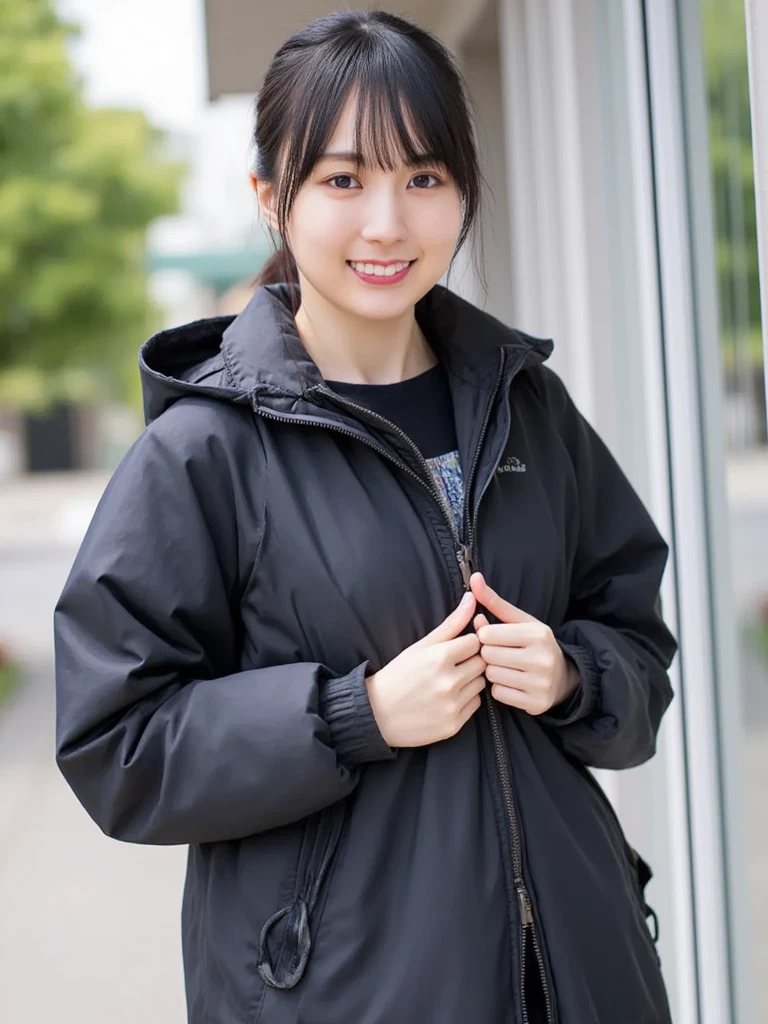 (Best image quality、8K)、Wearing ski wear、Snowboarding、RAW Photos、Realistic、Realistic、(The whole body is projected)、So cute、Beautiful woman、Detailed eyes、drooping eyes、Mouth details、Detailed nose、Beautiful Skin、Detailed fingers
