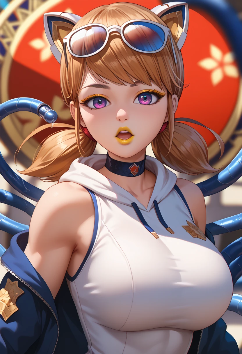(8K Live Shooting、highest quality、Masseter muscle area:1.2)、Ultra-detailed、Super Resolution、(Real Photography:1.37)、Portrait、High-resolution RAW color photos、Professional photography、hVery detailed and beautiful、Very detailed、8k wallpaper、Amazingly detailed、Large file size、Official Art、HVery detailed CG Unity 8K wallpapers、hVery detailed beautiful girl、Very detailed顔、Very detailed目、Very detailed skin、Very detailed指、hVery detailed nose、Very detailed口、Perfect body、Detailed Background、Detailed clothing、1 girl、(20:1.2)、Cute girl in her 20s、Realistic body、、White skin、Glowing Skin、The body is slim、Black Hair、((short hair))、(Neat bangs: 1.5)、Cute Face、A vivid face、Delicate eyes、Source Order、((jungle))、((Stand with your feet apart))、((entanglement of tentacles with open legs,,))、((Open your arms))、((Entangled with extended tentacles))、((Disturbed))、((Full nudity))、(((Attacked by aliens)))、((Tentacles entangle the body))、((Able to lift the body))、((Standing posture))、Earrings、necklace、Cowboy Shot、Contrapo、Dynamic Lighting、((Firm D cup))、((Huge boobs))、((Expressions of pain))、((Turn face to the side))、((Tentacles enter the vagina))