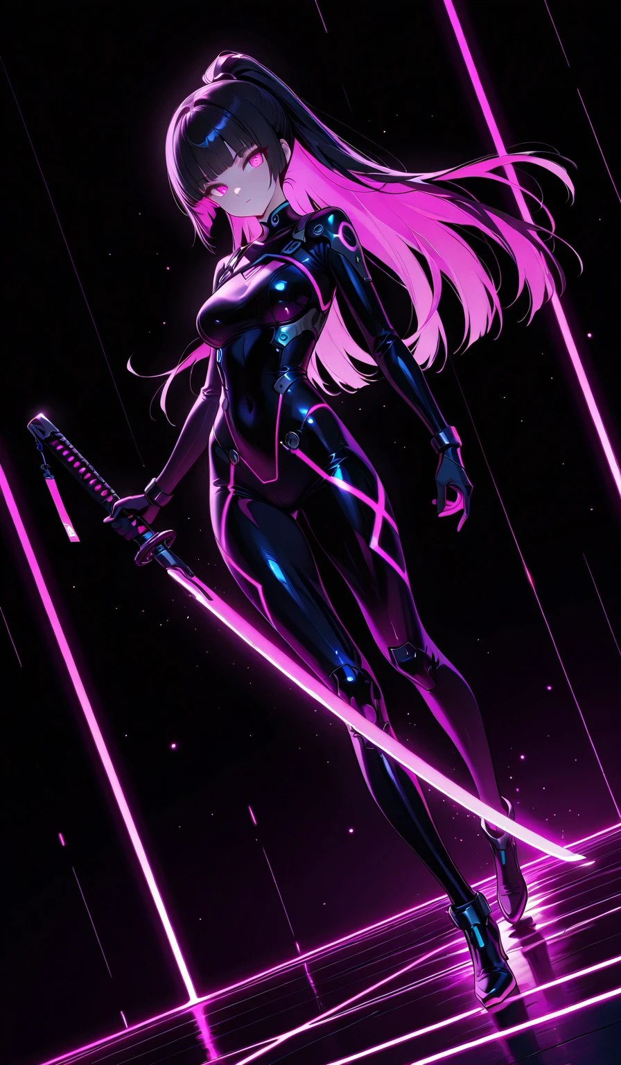 (masterpiece, best quality), best resolution, (2heads:1.5), 1girl, Woman with long light hair and bright makeup, perfect clear face, perfect anatomy, painting of a, Vivid neon ink painting, Vibrant digital painting, mecha suit, katana, Vibrant digital art, colorful art, art of alessandro pautasso, vibrant cartoon art, jen bartel, colorful digital art, Colorful paintings, Colorful Digital Painting, Hypercolor Digital Art, Vivid paintings, Full-color digital art, colourful drawing, vibrant fan art