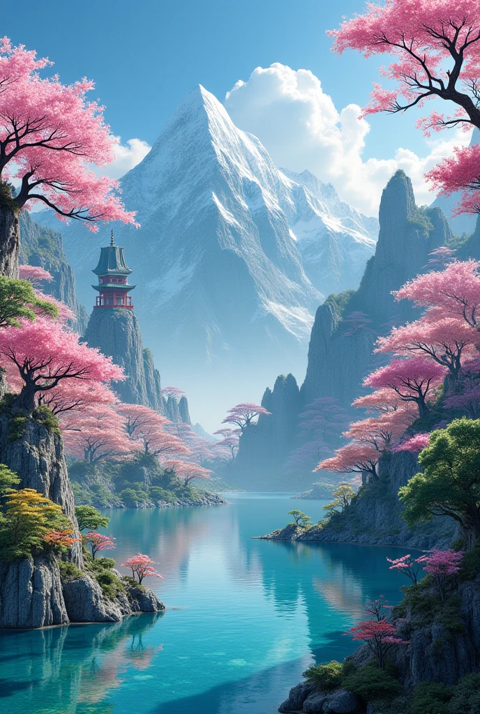 A mythological Japanese landscape