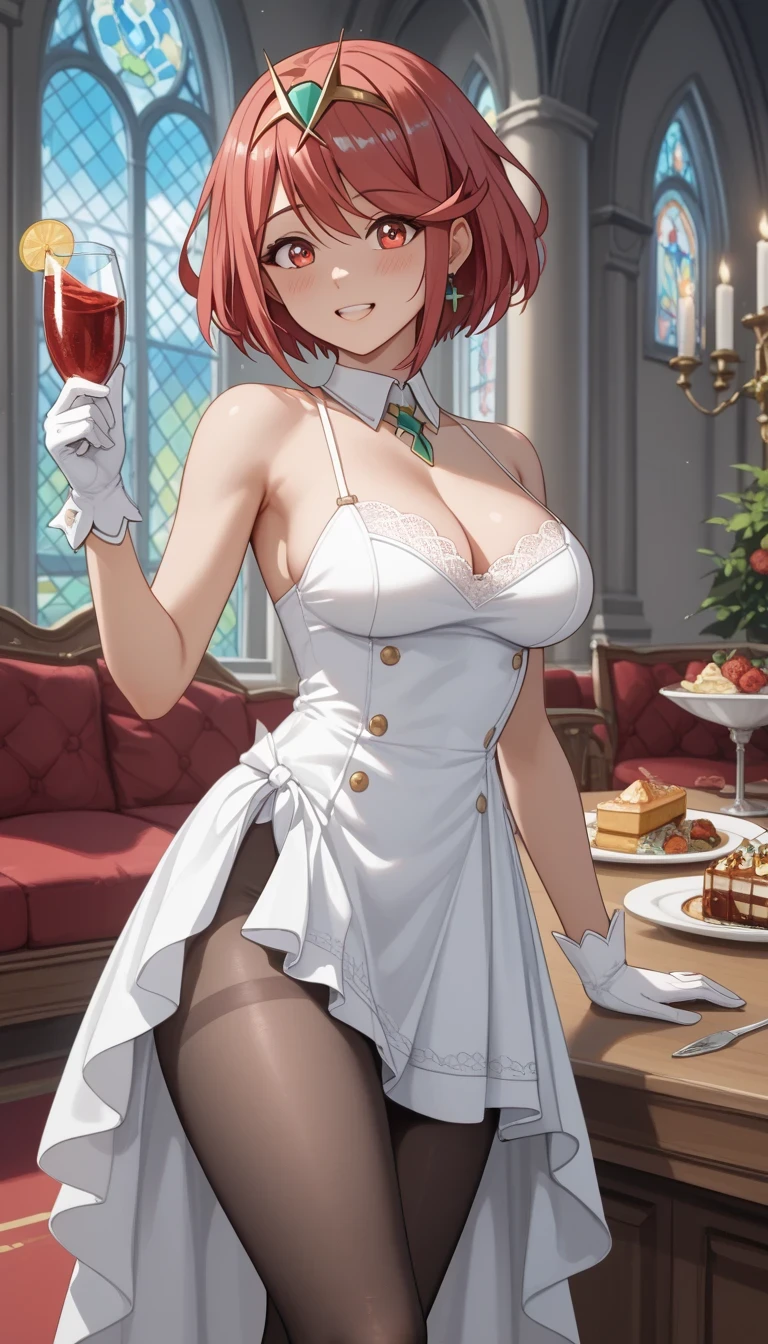 A woman with big ,Young princess,victorian style,clavicle,Lower chest,Transparent nightdress,((shaved_pussy)),Confused,at the banquet,