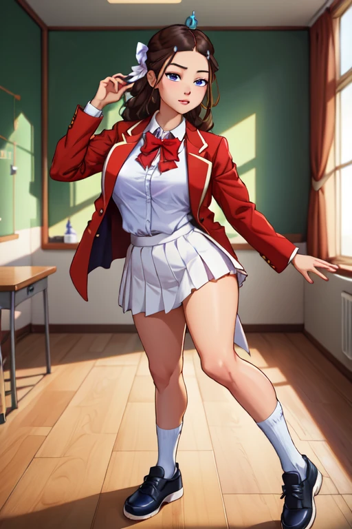 masterpiece, best quality,1girl,young girl,brown eyes,drill hair,mesugaki smile,shiny skin,(nice leg line:1.3),thin waist,huge breasts
BREAK
school uniform,necktie,((pencil skirt)),flat shoes
BREAK
store,crowd,depth of field,looking at viewer,standing,from behind,full body,legsupsexms
