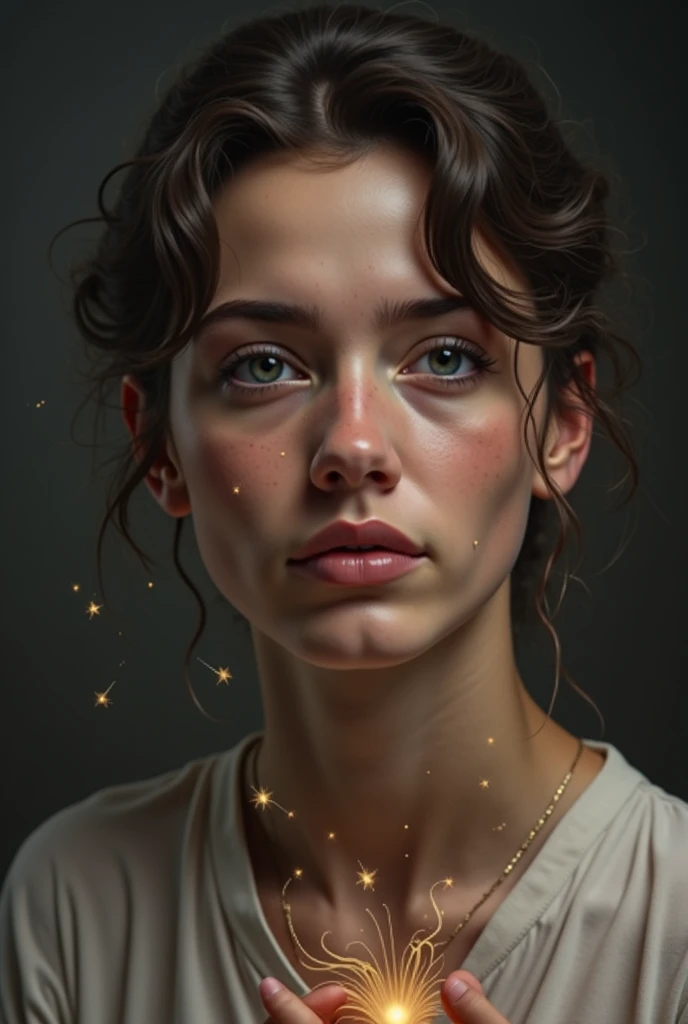  holding a heart in her hands