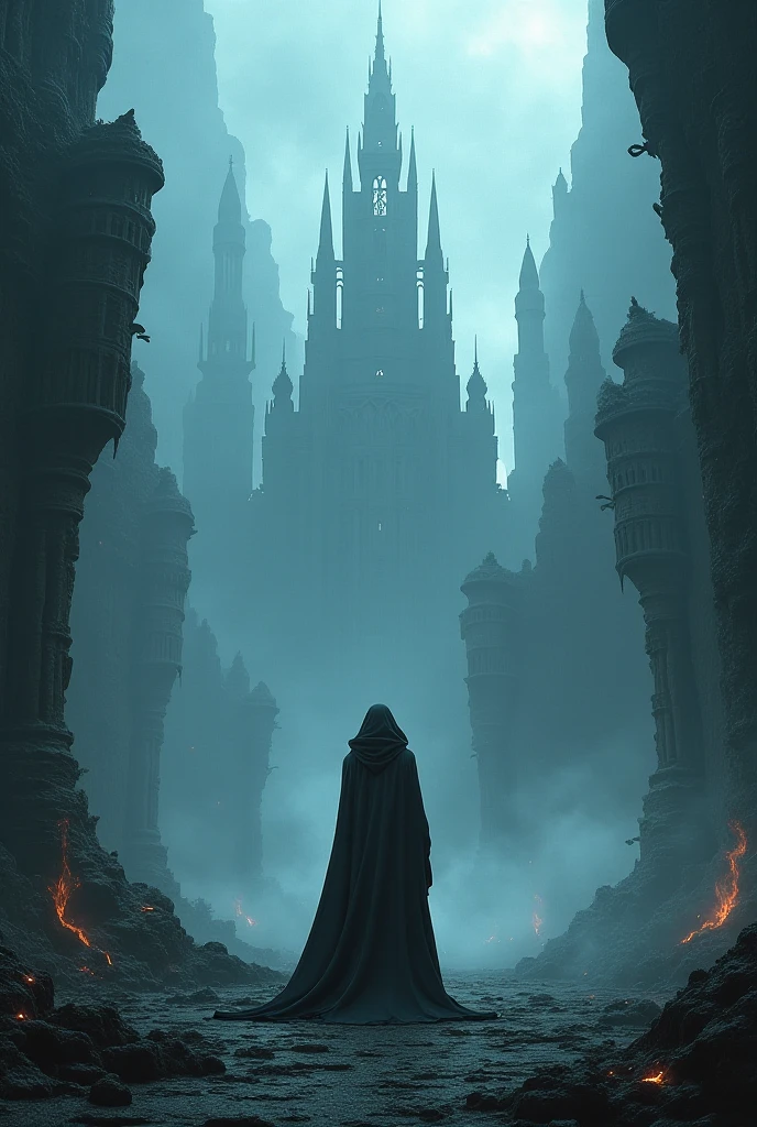 Generate a dark fantasy theme background in studio ufotable style