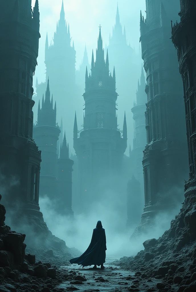 Generate a dark fantasy theme background in studio ufotable style