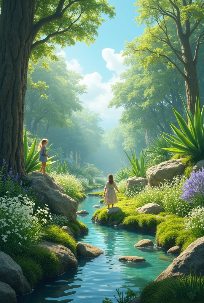 create a garden with Lily of the Valley, Rosemary, Lavender, Mint and Aloe Vera