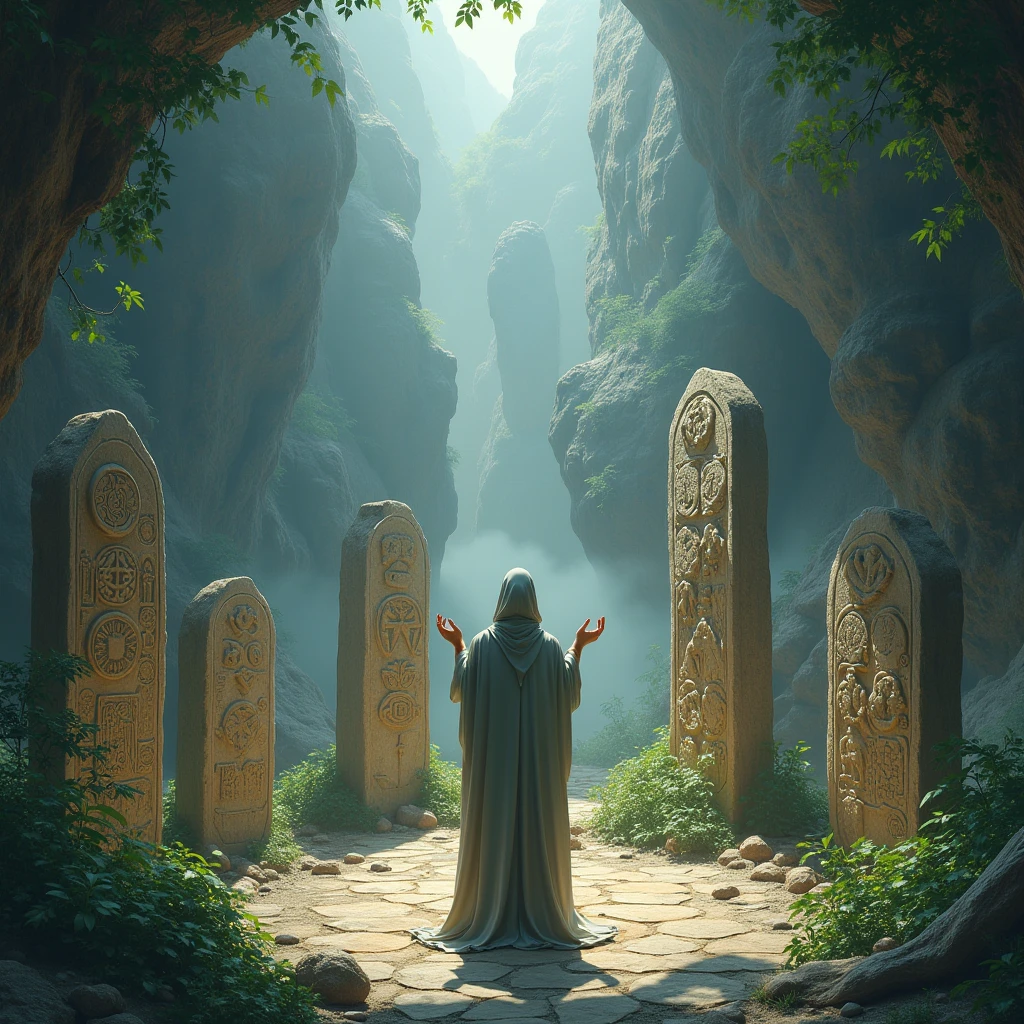 ritual symbols on stones