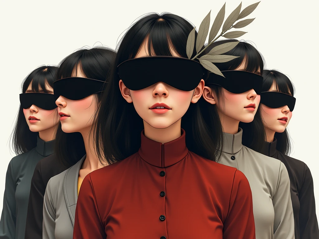 Make them the same as in the image, only with different emotions and from different angles