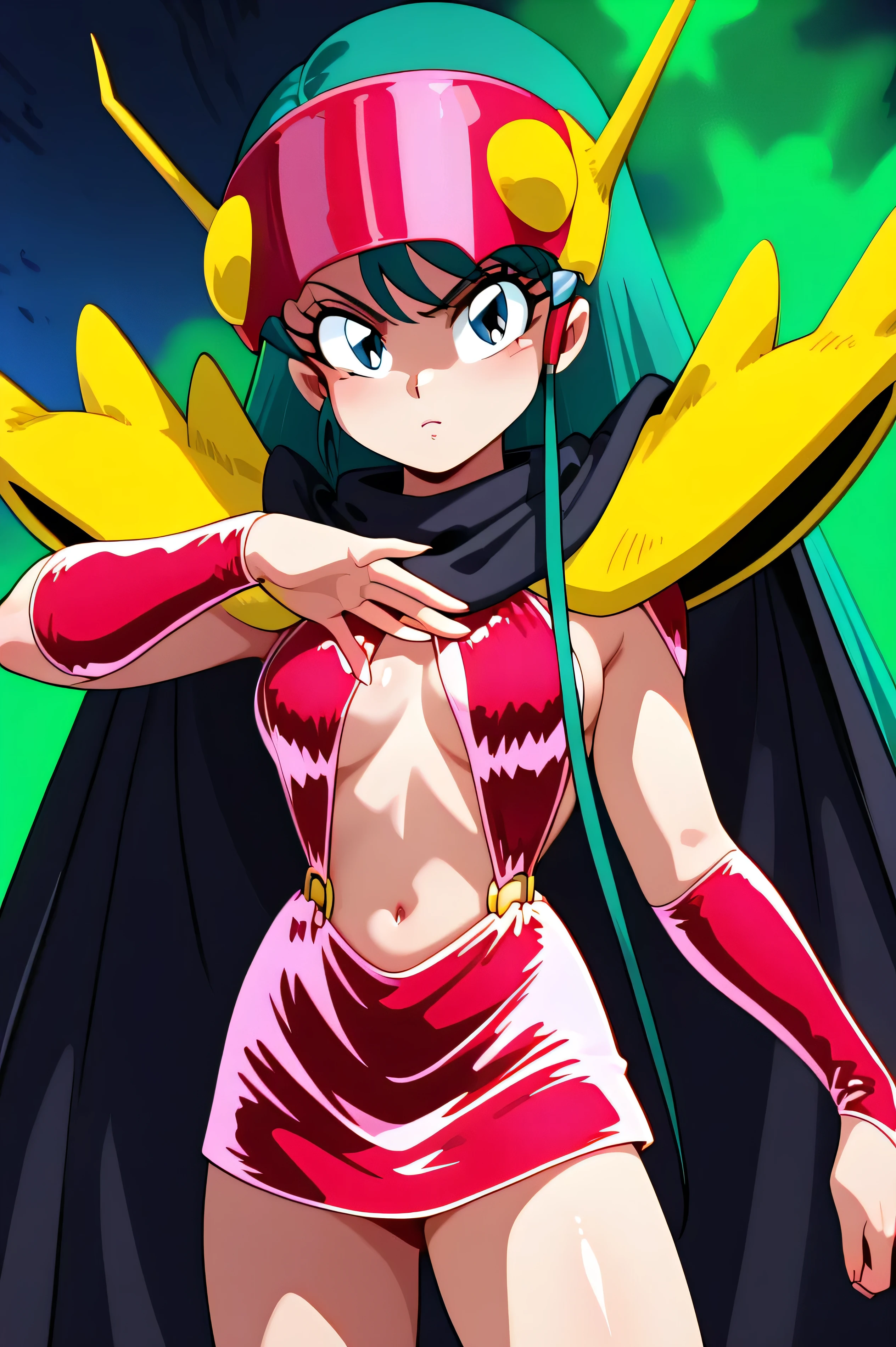 lum, , superhero costume, urusei yatsura, cloak, pants, pullover