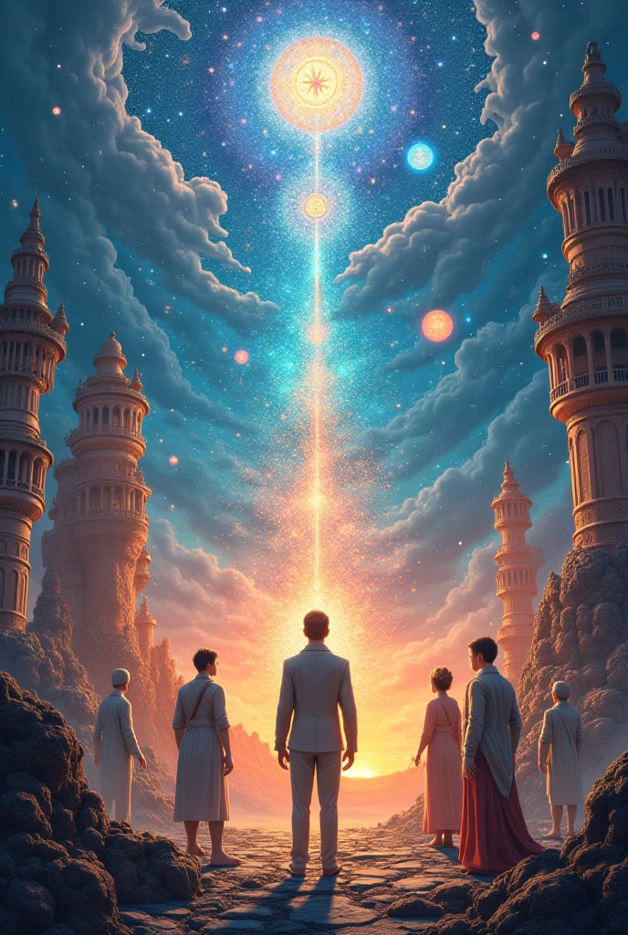 Create a fantasy picture for me in which the classes meet inside a person