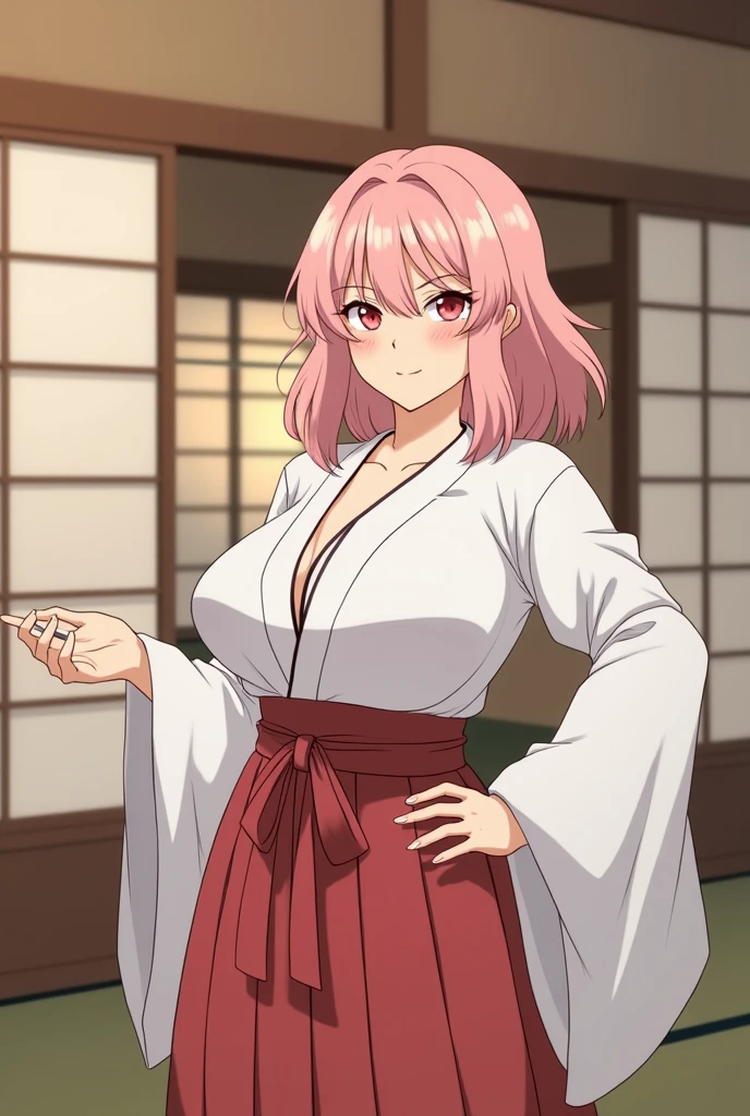nikoruyamana, nikoru yamana, long hair, bangs, (purple eyes:1.1), pink hair, multicolored hair, two-tone hair, streaked hair, makeup, large breast, Hot girl, baddie, staring, glaring, bad attitude, mean girl, dare, angry, hate, crazy, smoking, sensual, attractive, blush, lipstick , masterpiece, best quality, highly detailed, a anime girl in kimono dress ,holding sword, bare
shoulder,open kimono, evil smile, open mouth, crop top , (nsfw) not safe for work, smile, ecchi anime
style, anime girls, ecchi style, ecchi, digital anime art!!, in anime style, official artwork, visual novel cg,
beautiful anime girl, anime style 4 k, kimono pencil skirt, exposed belly, exposed navel,
exposed midriff, exposed lower belly, outdoor, japanese architecture, temple