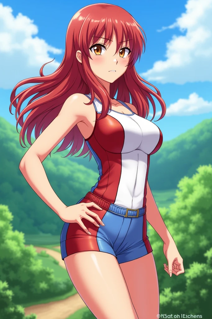 Sunsethuman, Sunset Shimmer, Sunset Shimmer from my little pony, Sunset Shimmer in the form of a girl, medium breasts, lush breasts, voluminous breasts, firm breasts, five fingers, detailed hands, two hair tones, red and yellow hair, happy face, walking through the park, benches, trees, blush, white lace underwear, sweat, wet with sweat, bare feet, full-length, crowd, people looking at Sunset, take pictures on a smartphone, camera flashes, naked, underwear shines through, day, summer, cameras, transparent underwear