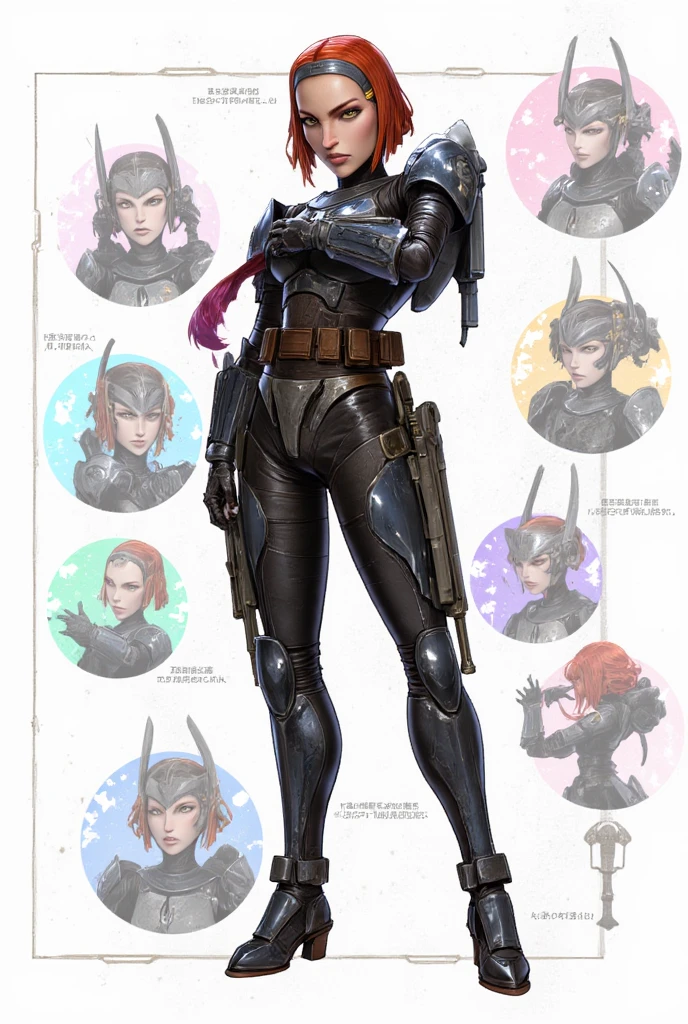 (masterpiece:1.2),(Highest quality),(Very detailed:1.2),(High resolution),8K,wallpaper,Female Kamen Rider,Kamen Rider Uniform,(((smile))),rider belt,gloves, antenna,black Bodysuits,Bodysuits, belt, armor, Helmet,((((Detailed character sheet,Front view,Side view,3/4 Views)))),(((reference sheet, model sheet)))