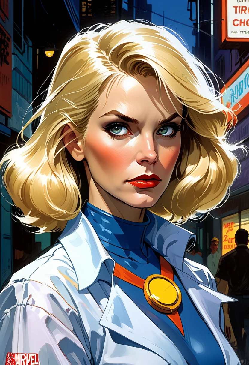 susan storm as Dr. Blight is a fictional character from the Captain Planet cartoon series. She is one of the main villains and a member of the eco-villains on streets of rage sega game in comicbook art style of micheal golden, nostalgia, professional majestic oil painting by Ed Blinkey, Atey Ghailan, Studio Ghibli, by Jeremy Mann, Greg Manchess, Antonio Moro, trending on ArtStation, trending on CGSociety, Intricate, High Detail